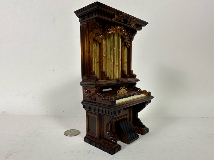Stunning Handmade Rosewood George Becker Dollhouse Organ 1:12 2.75W X 2.25D X 7H [Photo 6]