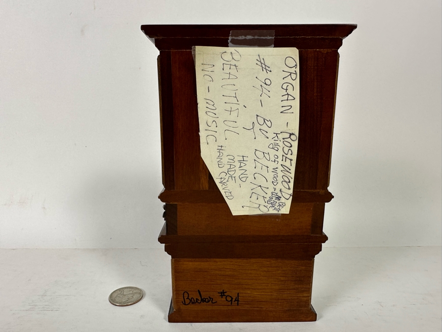 Stunning Handmade Rosewood George Becker Dollhouse Organ 1:12 2.75W X 2.25D X 7H [Photo 7]