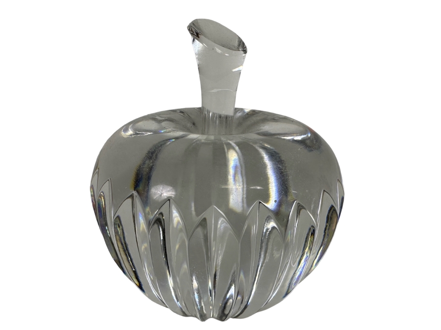 Vintage Waterford Crystal Apple Paperweight 3.5H [Photo 1]