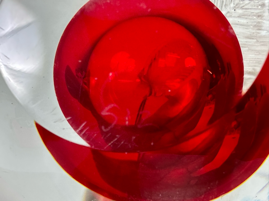 Signed Alfredo Barbini Murano For Oggetti Signed Art Glass Apple Paperweight [Photo 19]