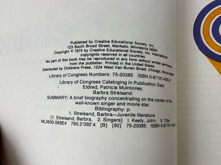 Six Vintage 1975 Barbra Streisand Creative Educational Society Educational Books: Brief Biography Of Singer And Movie Star [Photo 5]