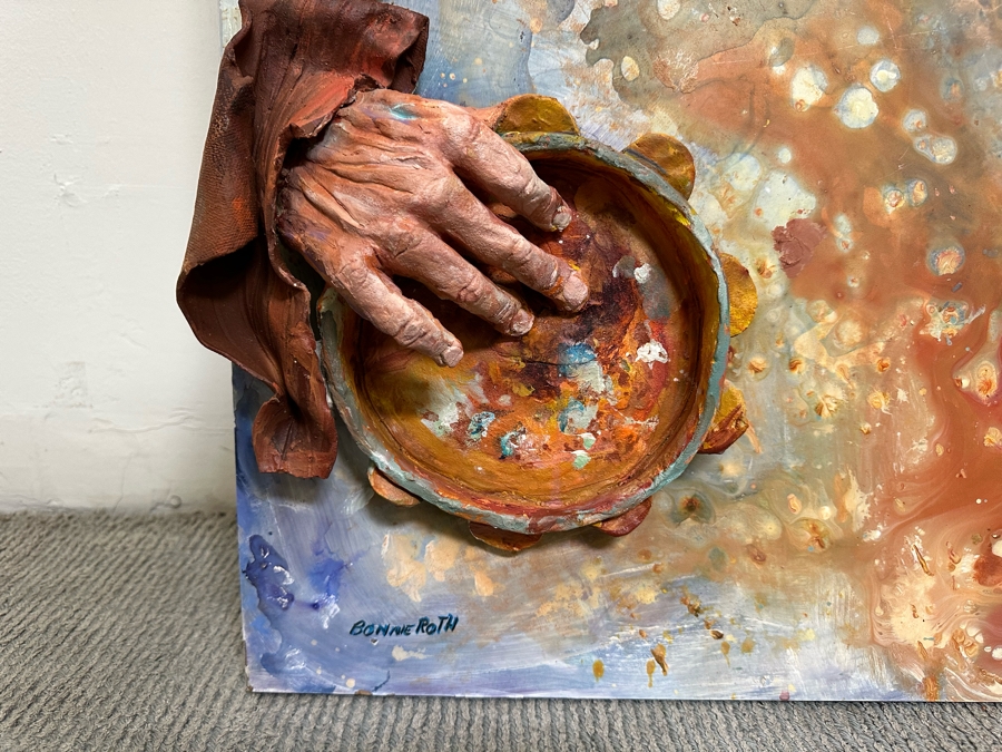 Original Mixed-Media Masterpiece From Bonnie Lee Roth 3D Sculpture Mounted On Painted Board 36W X 48H X 9D [Photo 12]