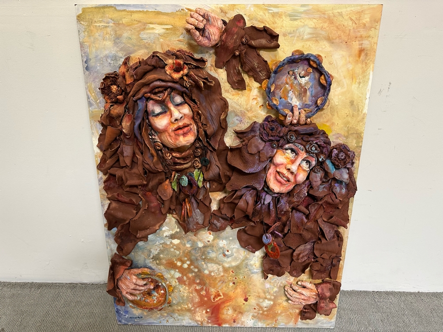 Original Mixed-Media Masterpiece From Bonnie Lee Roth 3D Sculpture Mounted On Painted Board 36W X 48H X 9D [Photo 2]