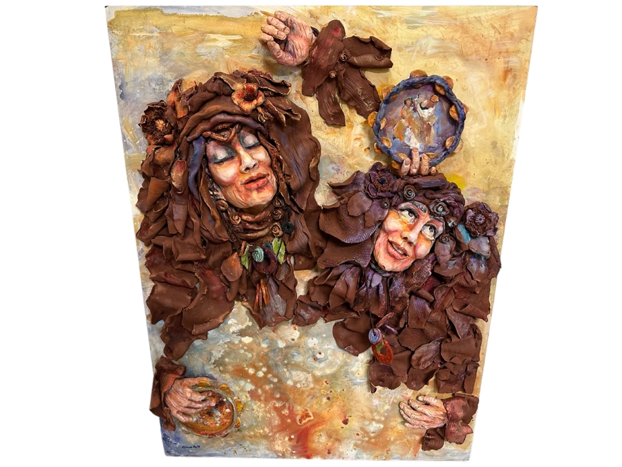 Original Mixed-Media Masterpiece From Bonnie Lee Roth 3D Sculpture Mounted On Painted Board 36W X 48H X 9D [Photo 1]