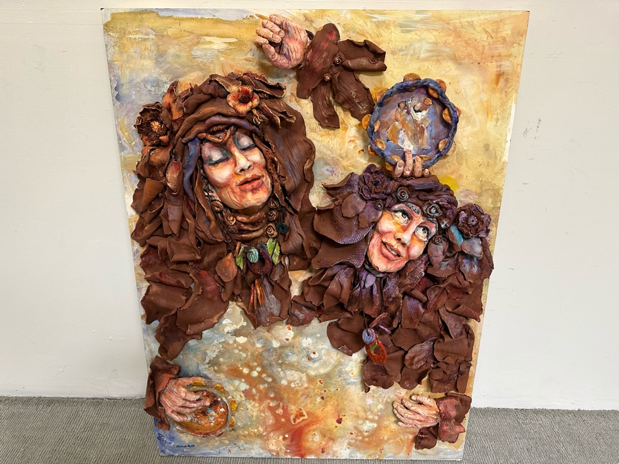 Original Mixed-Media Masterpiece From Bonnie Lee Roth 3D Sculpture Mounted On Painted Board 36W X 48H X 9D [Photo 4]