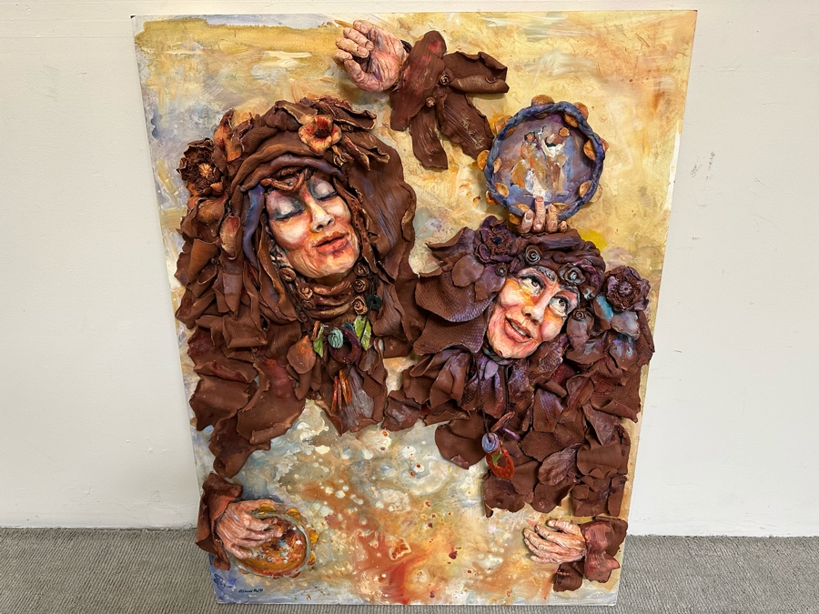 Original Mixed-Media Masterpiece From Bonnie Lee Roth 3D Sculpture Mounted On Painted Board 36W X 48H X 9D [Photo 3]