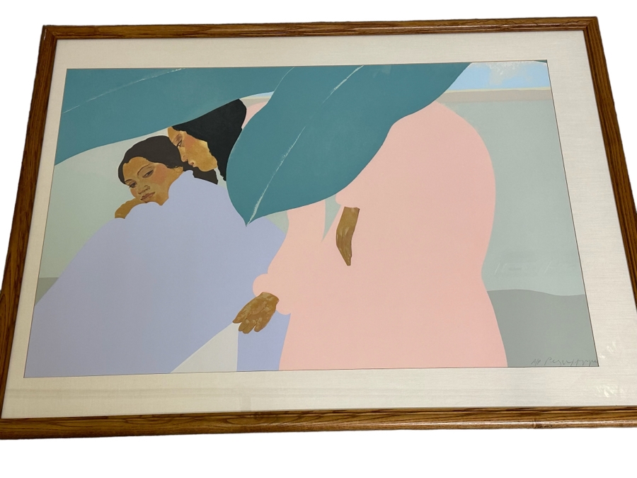 Pegge Hopper Large Hand Signed Hawaiian Artist Proof A/P Print Featuring Mother Comforting Child 44W X 29H Framed 52W X 39H [Photo 2]