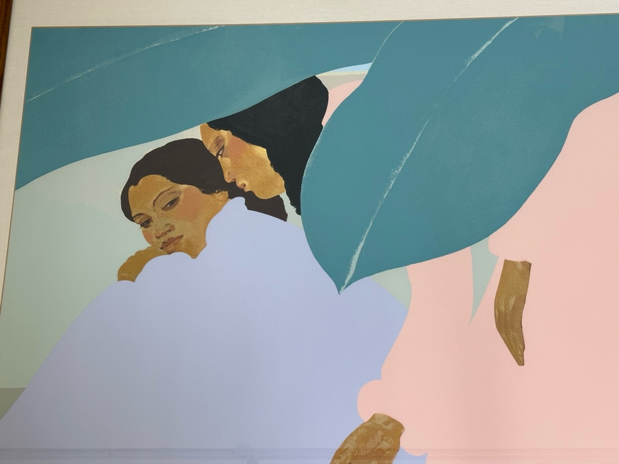 Pegge Hopper Large Hand Signed Hawaiian Artist Proof A/P Print Featuring Mother Comforting Child 44W X 29H Framed 52W X 39H [Photo 12]
