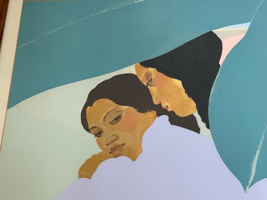Pegge Hopper Large Hand Signed Hawaiian Artist Proof A/P Print Featuring Mother Comforting Child 44W X 29H Framed 52W X 39H [Photo 10]