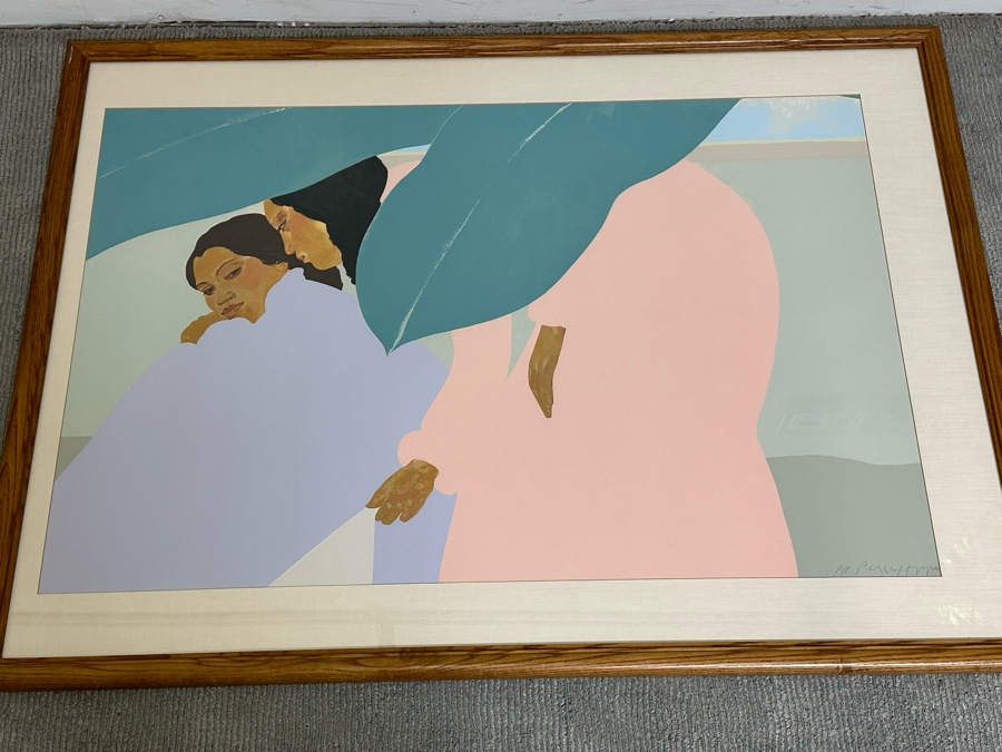 Pegge Hopper Large Hand Signed Hawaiian Artist Proof A/P Print Featuring Mother Comforting Child 44W X 29H Framed 52W X 39H [Photo 5]