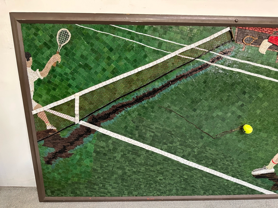 Original Mosaic Handmade By Annette Appel - A Caricature Of Tennis Player Norm Appel Made Over A 10 Year Period Using Jewelry Cut Venetian Tiles And Crushed Marble Over Tempered Masonite 7' 8'W X 43.5'H Estimated Value In 2006 Was $50,000 [Photo 9]