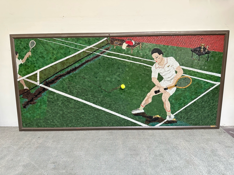 Original Mosaic Handmade By Annette Appel - A Caricature Of Tennis Player Norm Appel Made Over A 10 Year Period Using Jewelry Cut Venetian Tiles And Crushed Marble Over Tempered Masonite 7' 8'W X 43.5'H Estimated Value In 2006 Was $50,000 [Photo 8]