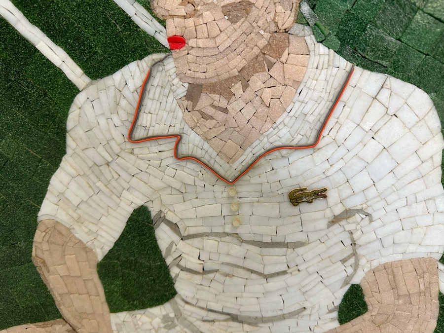 Original Mosaic Handmade By Annette Appel - A Caricature Of Tennis Player Norm Appel Made Over A 10 Year Period Using Jewelry Cut Venetian Tiles And Crushed Marble Over Tempered Masonite 7' 8'W X 43.5'H Estimated Value In 2006 Was $50,000 [Photo 2]