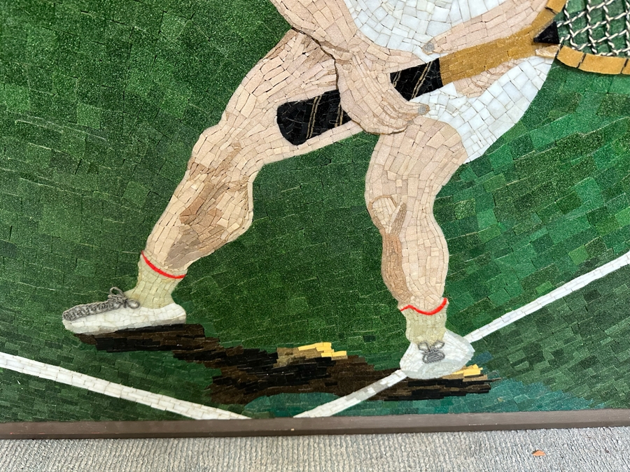 Original Mosaic Handmade By Annette Appel - A Caricature Of Tennis Player Norm Appel Made Over A 10 Year Period Using Jewelry Cut Venetian Tiles And Crushed Marble Over Tempered Masonite 7' 8'W X 43.5'H Estimated Value In 2006 Was $50,000 [Photo 18]