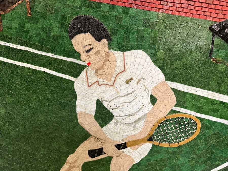Original Mosaic Handmade By Annette Appel - A Caricature Of Tennis Player Norm Appel Made Over A 10 Year Period Using Jewelry Cut Venetian Tiles And Crushed Marble Over Tempered Masonite 7' 8'W X 43.5'H Estimated Value In 2006 Was $50,000 [Photo 16]