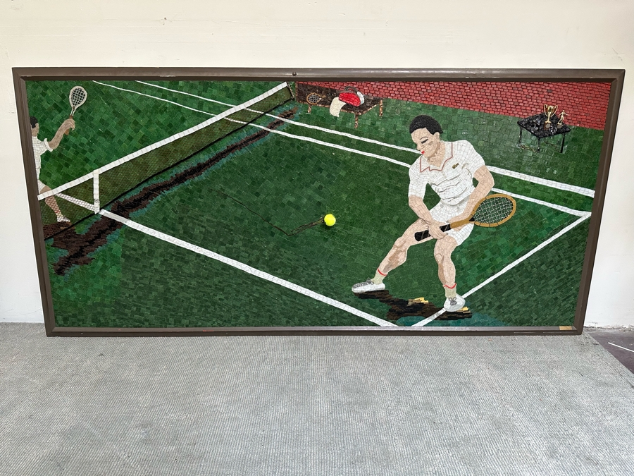 Original Mosaic Handmade By Annette Appel - A Caricature Of Tennis Player Norm Appel Made Over A 10 Year Period Using Jewelry Cut Venetian Tiles And Crushed Marble Over Tempered Masonite 7' 8'W X 43.5'H Estimated Value In 2006 Was $50,000 [Photo 6]