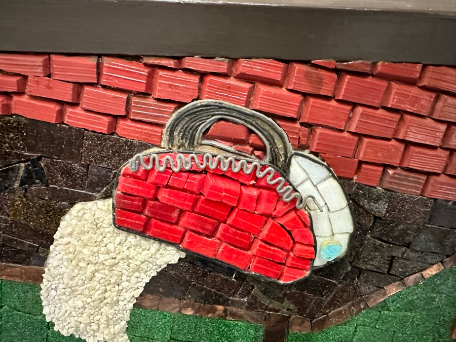 Original Mosaic Handmade By Annette Appel - A Caricature Of Tennis Player Norm Appel Made Over A 10 Year Period Using Jewelry Cut Venetian Tiles And Crushed Marble Over Tempered Masonite 7' 8'W X 43.5'H Estimated Value In 2006 Was $50,000 [Photo 24]