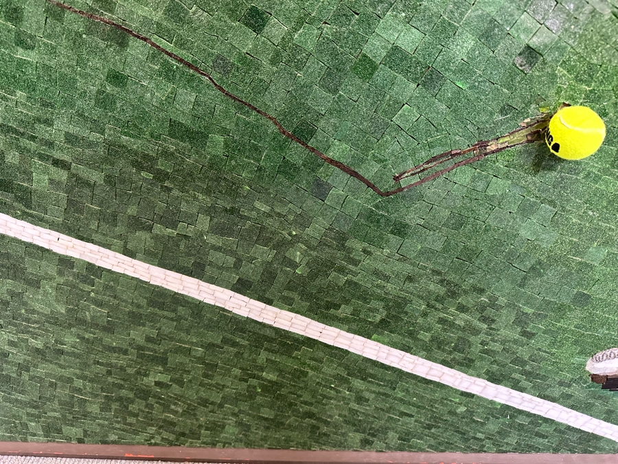 Original Mosaic Handmade By Annette Appel - A Caricature Of Tennis Player Norm Appel Made Over A 10 Year Period Using Jewelry Cut Venetian Tiles And Crushed Marble Over Tempered Masonite 7' 8'W X 43.5'H Estimated Value In 2006 Was $50,000 [Photo 19]