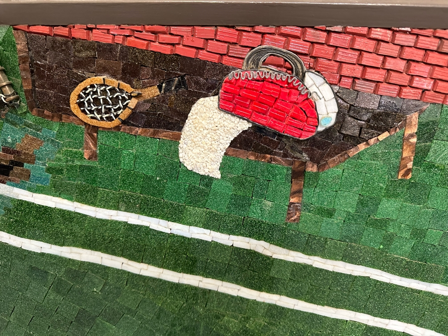Original Mosaic Handmade By Annette Appel - A Caricature Of Tennis Player Norm Appel Made Over A 10 Year Period Using Jewelry Cut Venetian Tiles And Crushed Marble Over Tempered Masonite 7' 8'W X 43.5'H Estimated Value In 2006 Was $50,000 [Photo 13]
