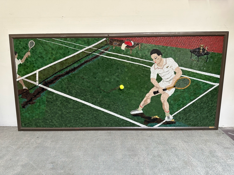 Original Mosaic Handmade By Annette Appel - A Caricature Of Tennis Player Norm Appel Made Over A 10 Year Period Using Jewelry Cut Venetian Tiles And Crushed Marble Over Tempered Masonite 7' 8'W X 43.5'H Estimated Value In 2006 Was $50,000 [Photo 7]