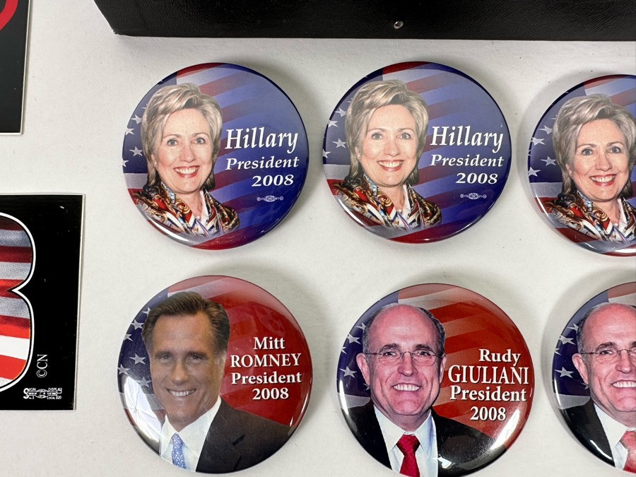 Collection Of Vintage United States Political Presidential Campaingn Buttons And Bumber Stickers [Photo 11]