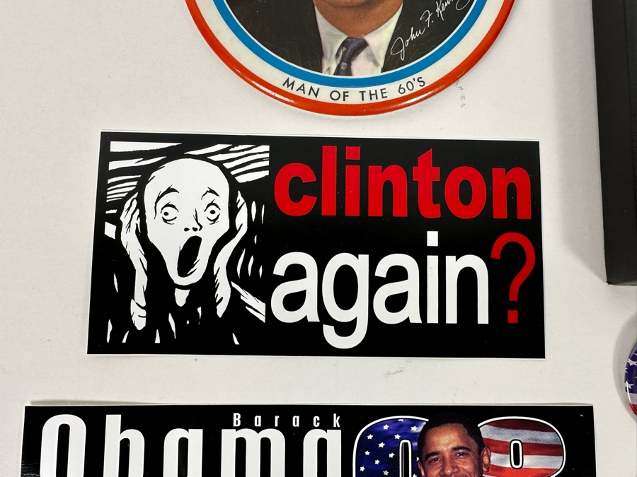 Collection Of Vintage United States Political Presidential Campaingn Buttons And Bumber Stickers [Photo 14]