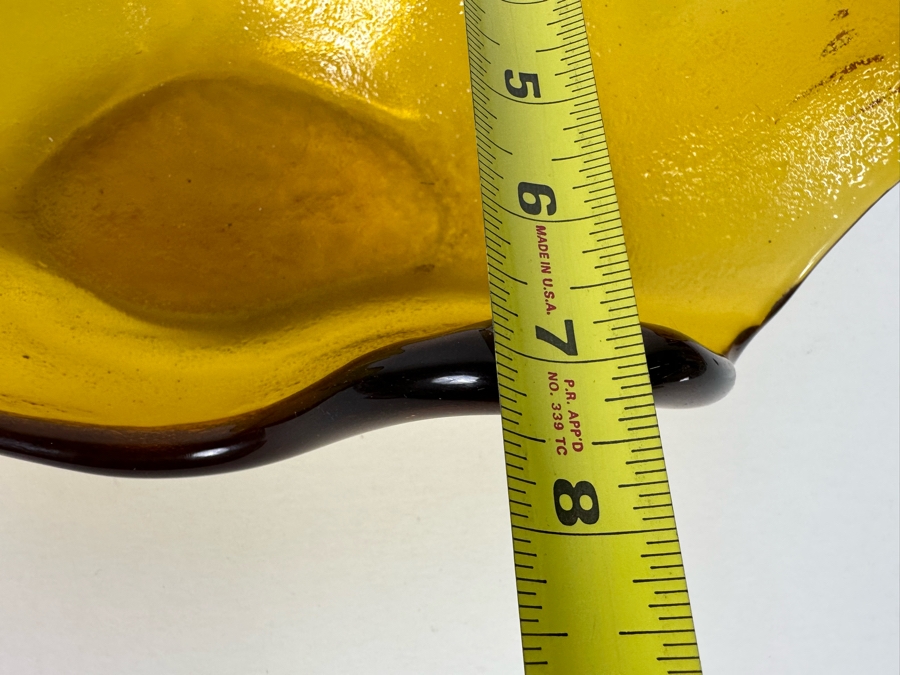 Vintage Blenko Glass Wayne Husted Free Form Yellow Centerpiece Bowl 15W X 7D X 4.5H [Photo 12]