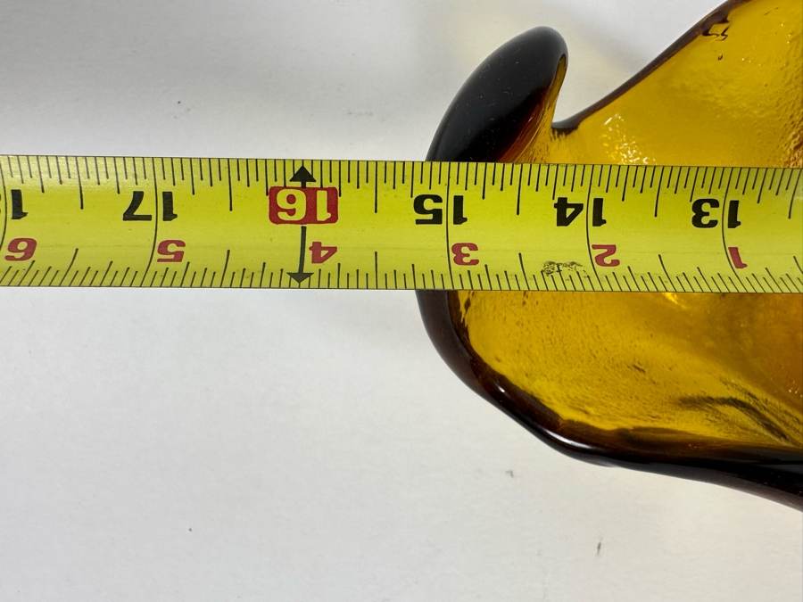 Vintage Blenko Glass Wayne Husted Free Form Yellow Centerpiece Bowl 15W X 7D X 4.5H [Photo 11]