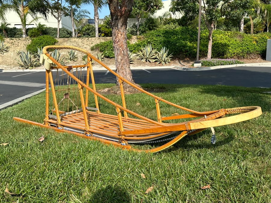 Signed Ed Moody (1911-1994, NH) Fine Handcrafted Iditarod Dog Sled In Excellent Condition 106W X 24D X 35H [Photo 25]