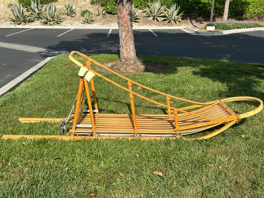 Signed Ed Moody (1911-1994, NH) Fine Handcrafted Iditarod Dog Sled In Excellent Condition 106W X 24D X 35H [Photo 4]