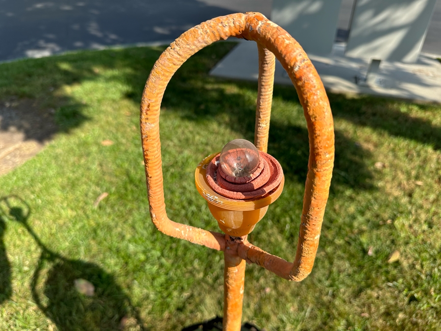 Rare Vintage Mid-Century Japanese Fishing Net Light With Large Glass Fishing Float Nautical Decor 17W X 56H [Photo 12]