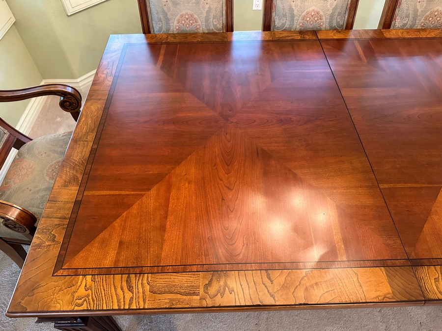 Ethan Allen Goodwin Formal Wooden Dining Table With Two Leaves And