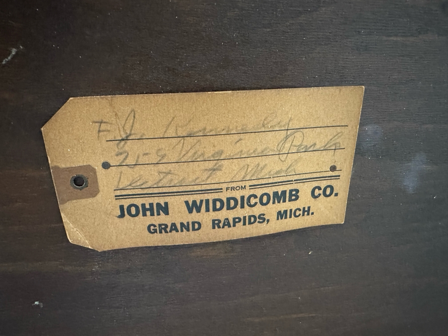 Stunning John Widdicomb Vintage 1930 Serpentine Front Inlaid Wooden Bureau 3-Drawer Chest Of Drawers Dresser Designed By Ralph H. Widdicomb 50W X 22D X 34H [Photo 17]