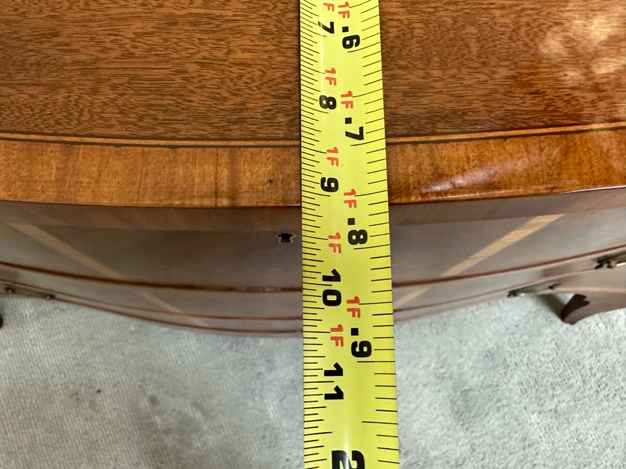 Stunning John Widdicomb Vintage 1930 Serpentine Front Inlaid Wooden Bureau 3-Drawer Chest Of Drawers Dresser Designed By Ralph H. Widdicomb 50W X 22D X 34H [Photo 22]