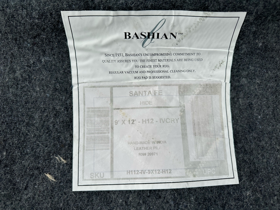 Bashian Handmade Santa Fe Stitched Animal Hide Area Rug With Leather Pile 9' X 12' Retails $2,000 [Photo 11]