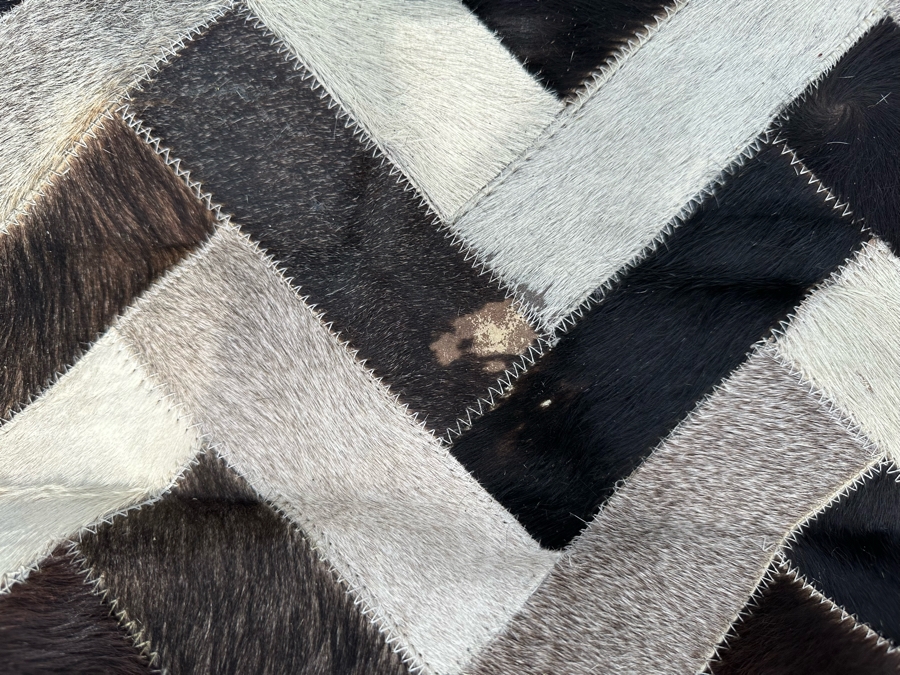 Bashian Handmade Santa Fe Stitched Animal Hide Area Rug With Leather Pile 9' X 12' Retails $2,000 [Photo 10]