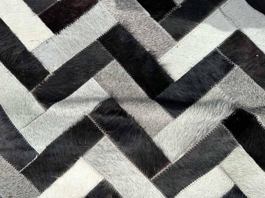 Bashian Handmade Santa Fe Stitched Animal Hide Area Rug With Leather Pile 9' X 12' Retails $2,000 [Photo 9]