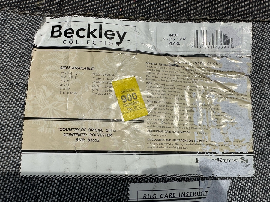Beckley Collection Pearl Color Synthetic Area Rug 9' 6' X 13' 6' [Photo 10]