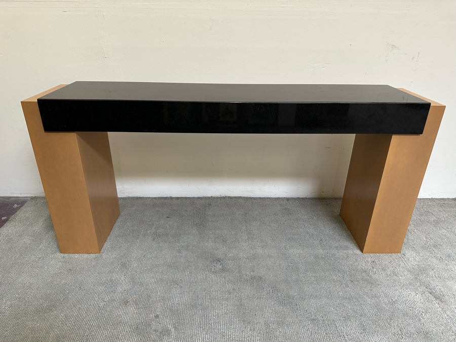 Contemporary Wooden And Marble Sofa Entry Table By Gina B Furniture Of Los Angeles, CA 72W X 16D X 32.5H [Photo 4]