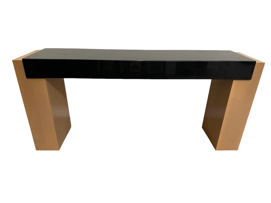 Contemporary Wooden And Marble Sofa Entry Table By Gina B Furniture Of Los Angeles, CA 72W X 16D X 32.5H [Photo 1]