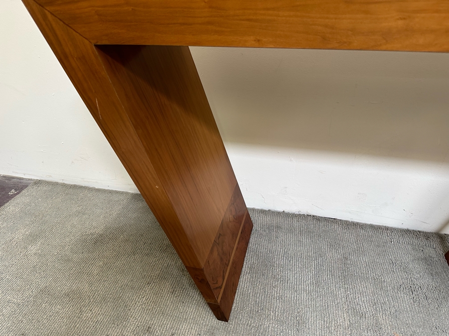 Stunning Contemporary Angular Wooden Console Sofa Table 58W X 17D X 34.5H [Photo 4]