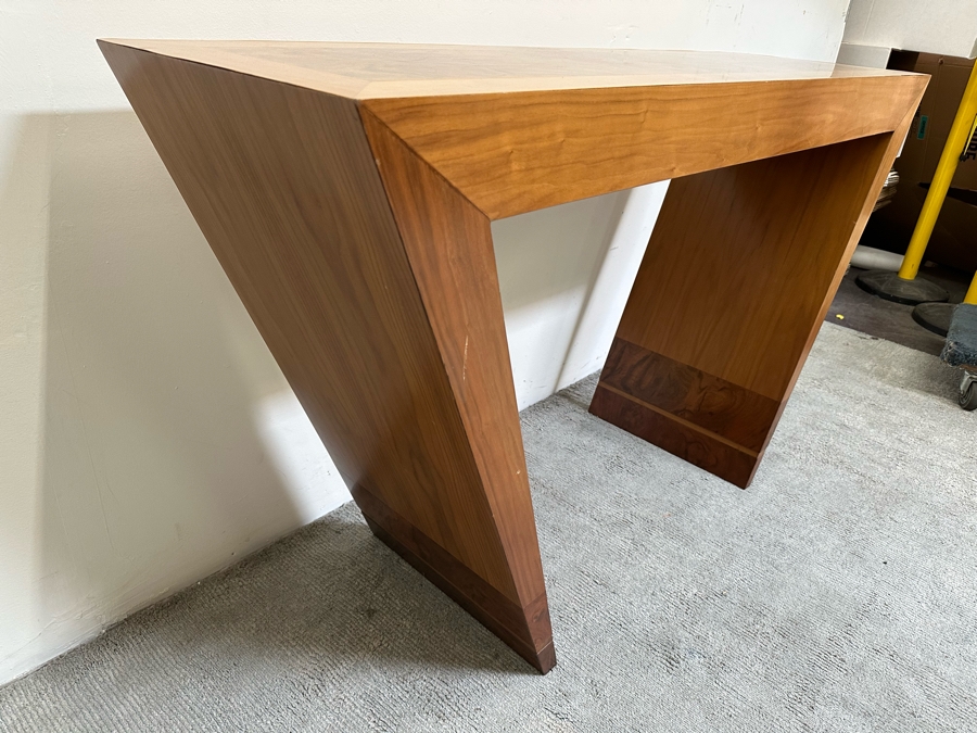 Stunning Contemporary Angular Wooden Console Sofa Table 58W X 17D X 34.5H [Photo 8]
