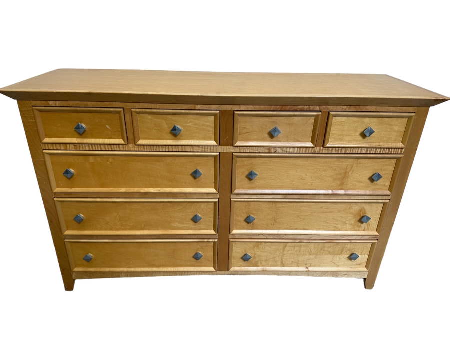 10-Drawer Light Blonde Wooden Chest Of Drawers Dresser 63.5W X 20D X 39H [Photo 1]