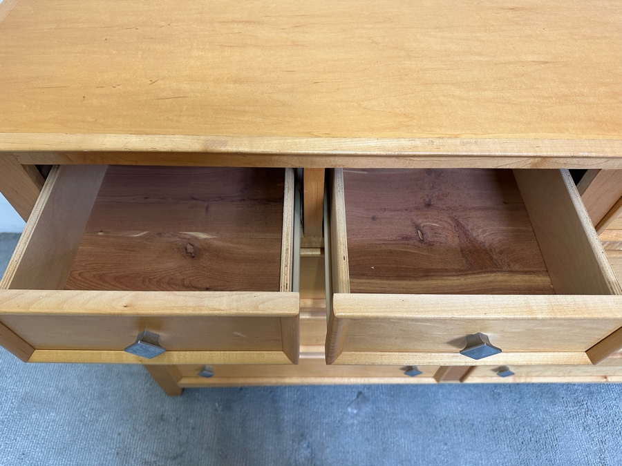 10-Drawer Light Blonde Wooden Chest Of Drawers Dresser 63.5W X 20D X 39H [Photo 4]