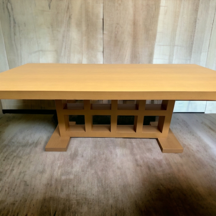 Contemporary Wooden Light Brown Dining Table 48W X 42D X 28.5H [Photo 3]