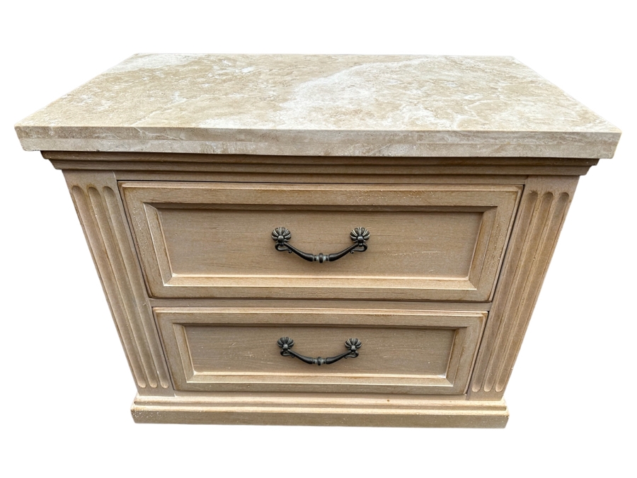 Bel-Aire By Drexel Heritage Wooden Nightstand With Marble Top 34.5W X 19.5D X 28H [Photo 1]