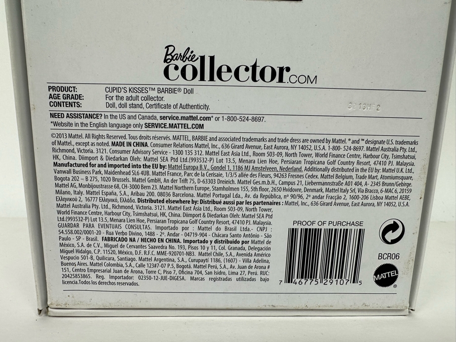 Cupid's Kisses Holiday Hostess Collection Limited Edition Of 5,000 Gold Label Collection Mattel Barbie Doll 2013 New In Box BCR06 [Photo 13]