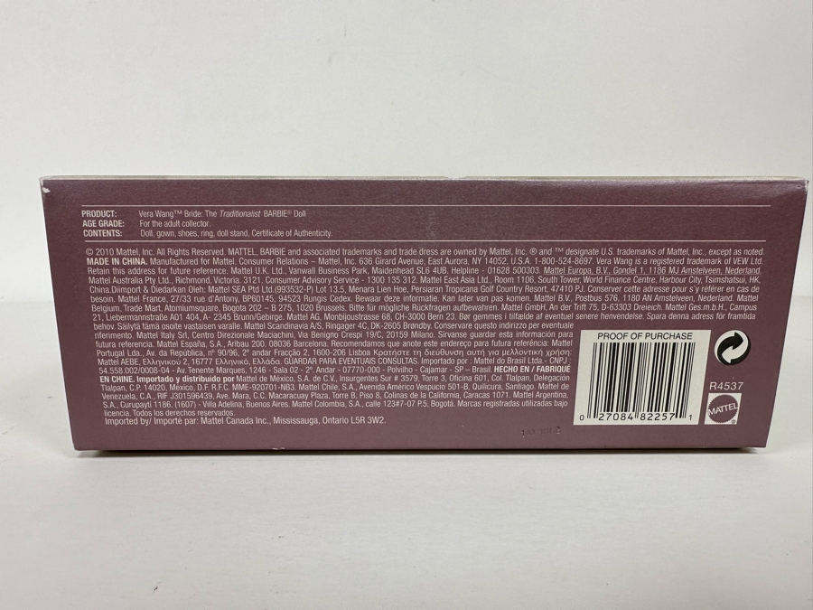 Vera Wang Bride The Traditionalist Limited Edition of 2,500 Gold Label Collection Mattel Barbie Doll 2010 New In Box R4537 [Photo 14]