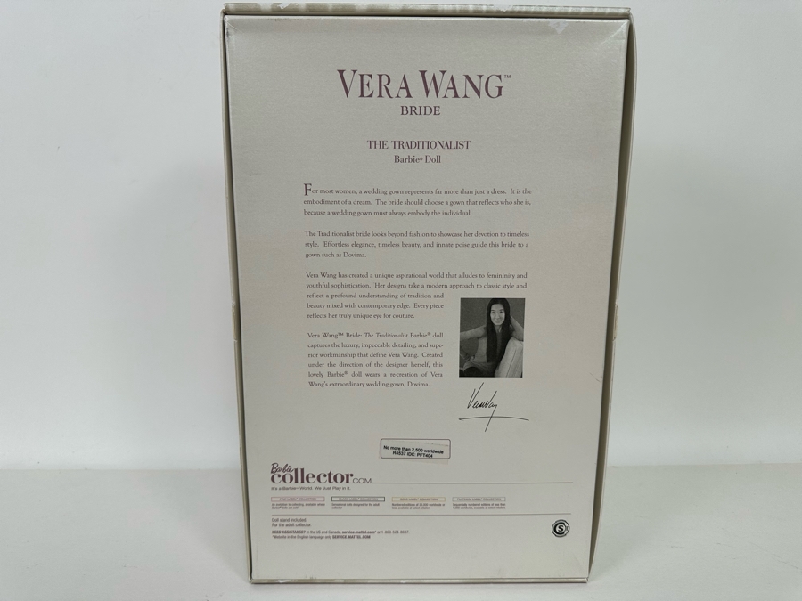 Vera Wang Bride The Traditionalist Limited Edition of 2,500 Gold Label Collection Mattel Barbie Doll 2010 New In Box R4537 [Photo 10]