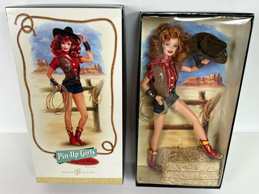 Pin Up Girls Collection Way Out West Limited Edition Of 25,000 Gold Label Collection Mattel Barbie Doll 2005 New In Box J0934 [Photo 3]